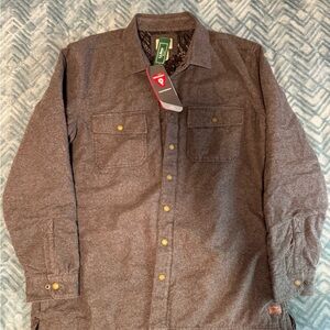 New with tags Gray Button-Up LL Bean Shacket with bronze buttons
